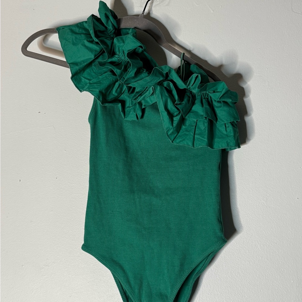 Zara Ruffled off shoulder bodysuit